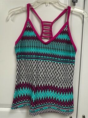 Zero Xposur Swim Women’s Swimsuit Top~Tank Size M Multicolored
